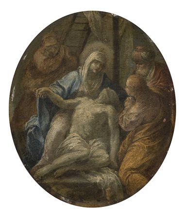 Scuola del secolo XVIIDeposizioneOlio su rame cm 28x23In cornice dell'epoca...