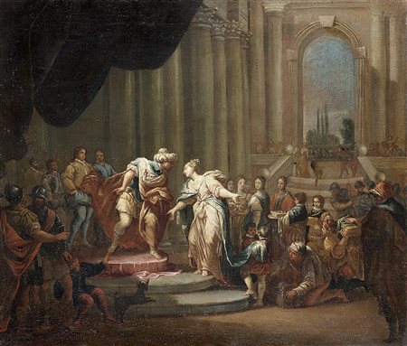 Scuola bolognese degli inizi del secolo XVIIILa regina di Saba alla corte di...