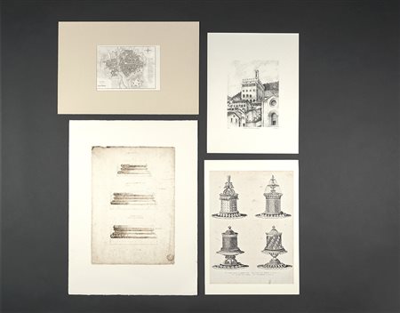 Lotto di varie stampeDisegno di GubbioAcquaforte di ParmaStampa "Grandi...