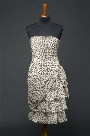 CRISTIAN ROSS TORINOVestito da cocktail senza maniche con balze in stampa...