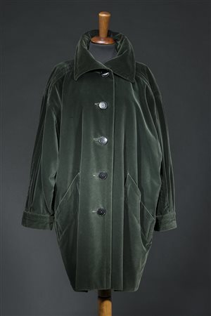 SAINT LAURENT RIVE GAUCHE Caban in velluto verde bottiglia (tg. 40)