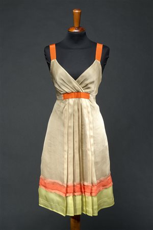 PHILOSOPHY by ALBERTA FERRETTI Abito da cocktail con spalline color tortora,...