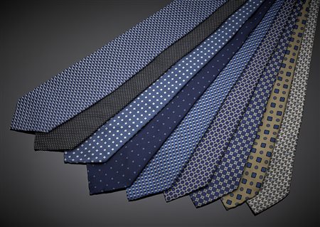 HERMÈS, MARINELLA, FERRAGAMO, RUBINACCILotto composto da nove cravatte in...