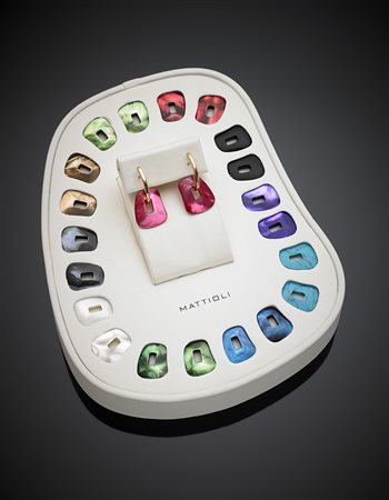 MATTIOLIOrecchini in oro rosso con pendenti intercambiabili in...