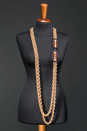 LUCIA ODESCALCHILunga collana doppia in rame e perle fancy con confezione...