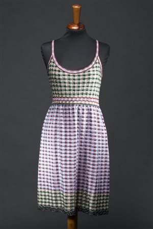 MISSONI Abito sottoveste in maglina multicolor con uno dei suoi classici...