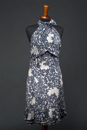 VALENTINO Abito da cocktail con scollo all'americana sui toni del grigio e...