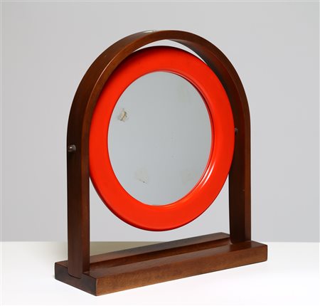 SOTTSASS ETTORE (1917 - 2007) Specchio da tavolo in legno laccato, per...