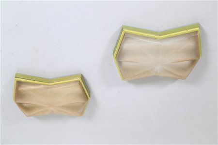 MANIFATTURA ITALIANA Coppia di grandi lampade da parete/soffitto, in metallo...