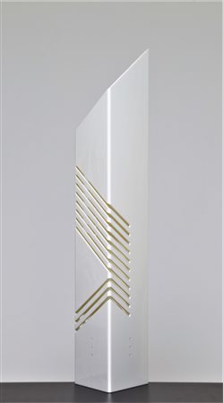 TRONCONI ENRICO Lampada da tavolo in metallo e perspex, mod. Personaggi anni...