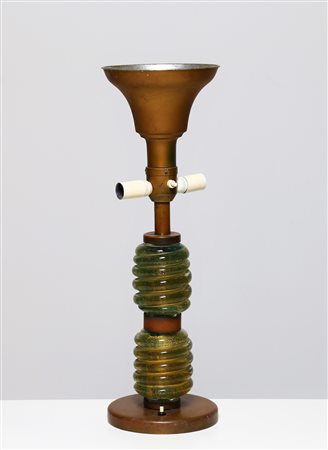 MANIFATTURA MURANO Lampada da tavolo in alluminio, ottone e vetro torchon in...