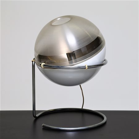 LENCI FABIO Lampada da tavolo in acciaio e perspex, mod. Focus, per Harvey...