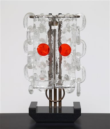 MANIFATTURA MURANO Lampada da tavolo in vetro e metallo con base in marmo...