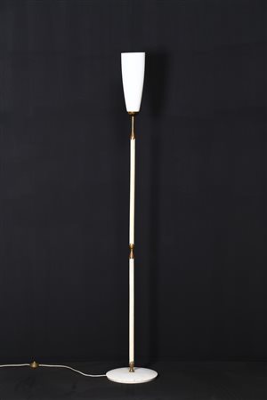 ARREDOLUCE Lampada da terra in ottone metallo laccato, base in marmo e vetro...