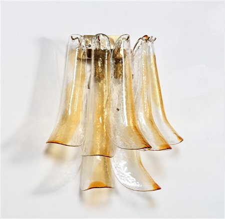 MANIFATTURA MURANO Applique in ottone e vetro, anni 60. -. Cm 26,00 x 40,00 x...