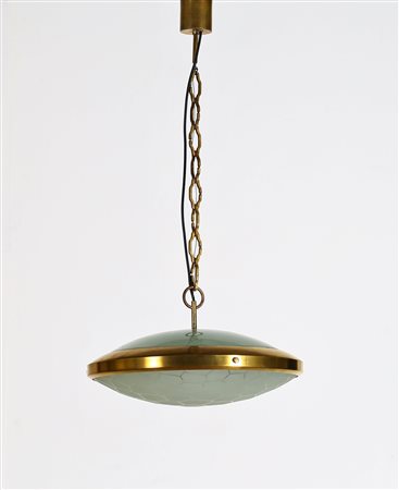 LUMI MILANO Lampadario in ottone e cristallo , anni 550. -. Cm 44,00 x 80,00...
