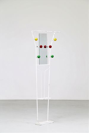 MANIFATTURA ITALIANA Attaccapanni in metallo laccato, vetro e legno laccato,...