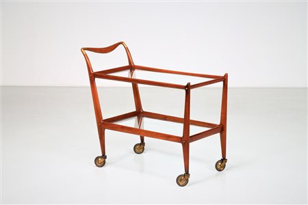 PARISI ICO (1916 - 1996) Carrello in noce e ottone, mod, 58 per De Baggis...
