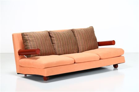 CITTERIO ANTONIO (n. 1950) Divano in tessuto e cuoio, Mod. Baisity per B&B...