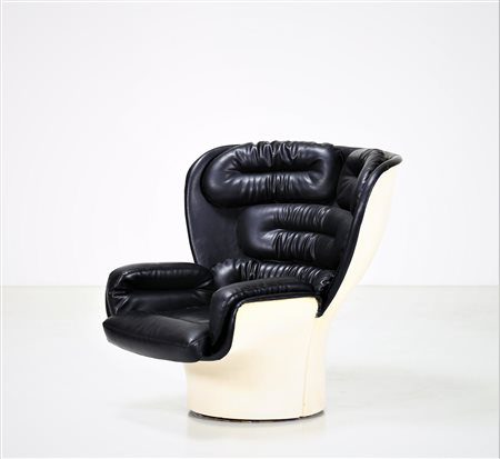 COLOMBO JOE (1930 - 1971) Poltrona con scocca in vetroresina e sky, mod. Elda...