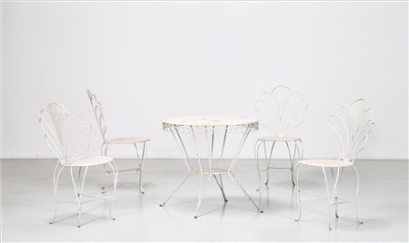 CASA E GIARDINO Set da giardino, tavolo e quattro sedie in metallo...
