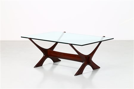 SCHRIEVER-ABELN FREDRIK Tavolo basso in legno e piano in cristallo, per...