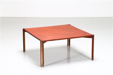 PARISI ICO (1916 - 1996) Tavolino in teak e ottone, mod. Castore 1201 per...