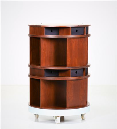 COLOMBO JOE (1930 - 1971) Libreria modulare in noce e alluminio, Combi-Center...