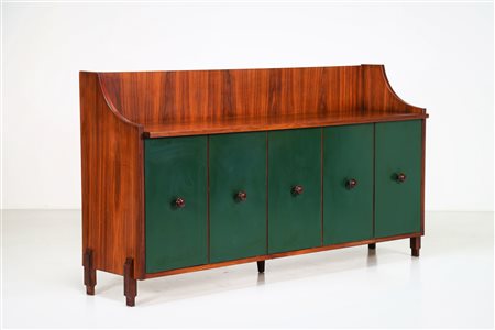 MANGIAROTTI ANGELO (n. 1921) Attrib. Mobile in palissandro e legno laccato,...