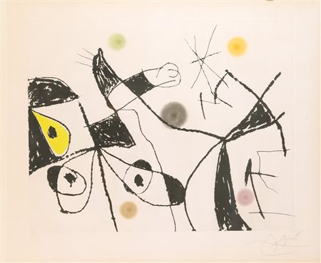 MIRO' JOAN (1893 - 1983) Dalla serie "Mallorca". 1973. Acquaforte,...
