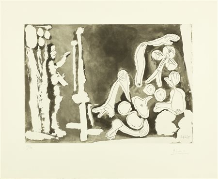 PICASSO PABLO (1881 - 1973) Peintre et modele. 1964. Acquatinta e puntasecca....