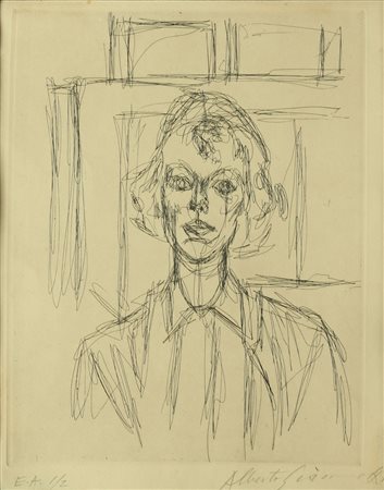 GIACOMETTI ALBERTO (1901 - 1966) Annette. Acquaforte. Cm 22,00 x 28,00. E.A....