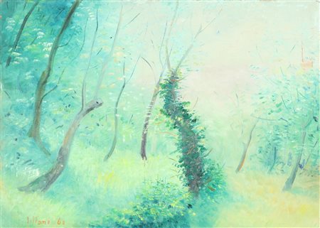 LILLONI UMBERTO (1898 - 1980) Bosco. 1960. Olio su cartone telato. Cm 65,00 x...