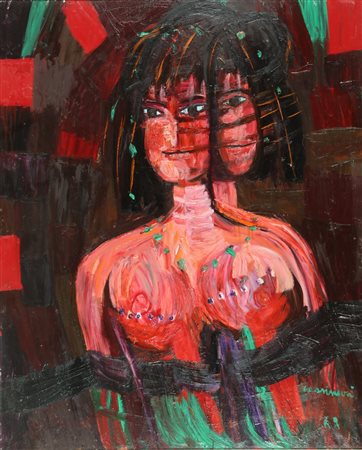 CASSINARI BRUNO (1912 - 1992) Giuseppina. 1968. Olio su tela . Cm 65,00 x...