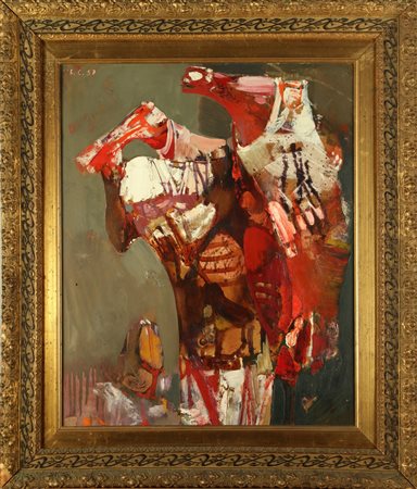 CREMONINI LEONARDO (1925 - 2010) Studio per l'uomo che porta la carne. 1957....