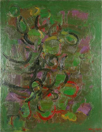 MORLOTTI ENNIO (1910 - 1992) Vegetazione 4. 1961. Olio su tela . Cm 100,00 x...