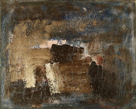CHIGHINE ALFREDO (1914 - 1974) Composizione. 1958. Olio su tela . Cm 81,00 x...