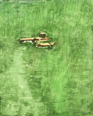 MATTIOLI CARLO (1911 - 1994) Paesaggio. 1981. Tecnica mista su cartone. Cm...