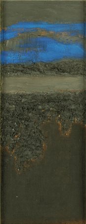 MATTIOLI CARLO (1911 - 1994) La spiaggia nera. 1988. Olio su tela . Cm 29,00...