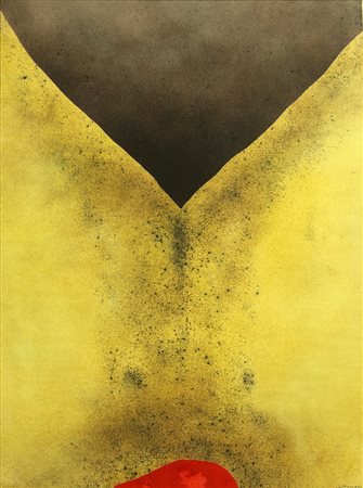 SANTOMASO GIUSEPPE (1907 - 1990) Rosso in basso. 1973. Olio su tela . Cm...