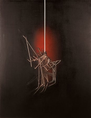 SCANAVINO EMILIO (1922 - 1986) Appeso. . 1981. Olio su tela tamburata. Cm...