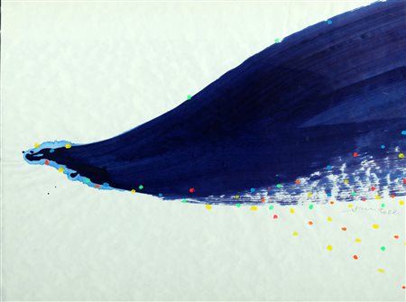 CHIN HSIAO (n. 1935) La cometa 7. Tecnica mista su carta. Cm 71,00 x 53,20....