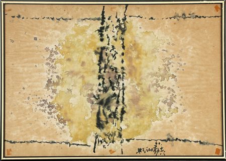 CHIN HSIAO (n. 1935) Senza titolo. 1960. Tecnica mista su carta. Cm 57,00 x...