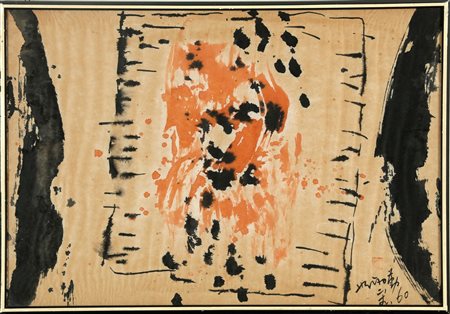 CHIN HSIAO (n. 1935) Senza titolo. 1960. Tecnica mista su carta. Cm 57,00 x...