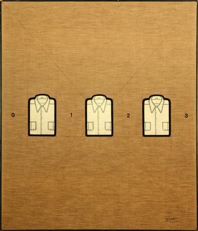 STEFANONI TINO (n. 1937) Le camicie. 1974. Tecnica mista su tela. Cm 80,00 x...