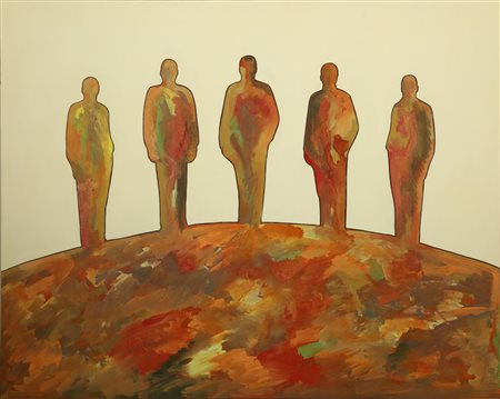 MAMBOR RENATO (n. 1936) 5 isole. 2008. olio e smalto su tela grezza...