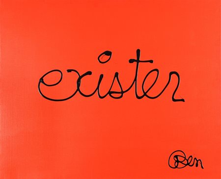 VAUTIER BEN (n. 1935) Exister. 2000. Olio su tela . Cm 100,00 x 80,00. Firma...