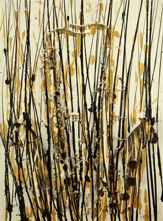 ARMAN FERNANDEZ (1928 - 2005) Senza titolo. 1998. Tecnica mista su tela. Cm...