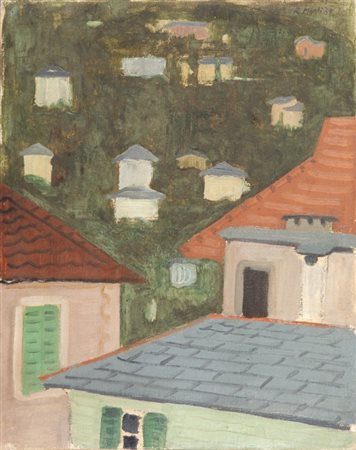MONTI ROLANDO (1906-1991) Paesaggio (probabilmente 1948)olio su tela cm...