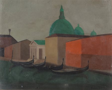 ALCIONE GUBELLINI (1913-) Venezia 1952olio su tela cm 46x55firmato e datato...